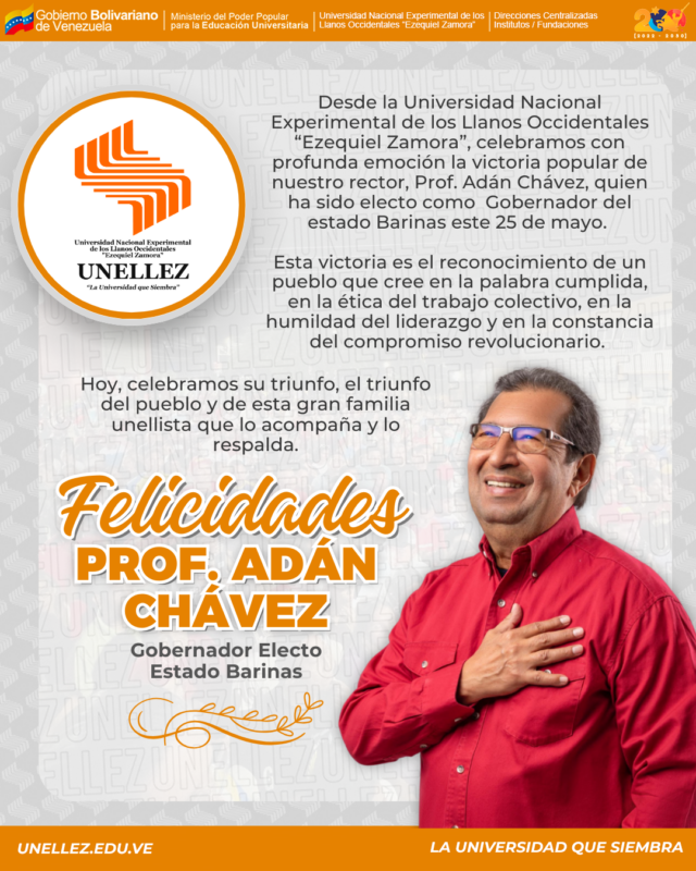 ¡Felicidades, Prof. Adán Chávez!